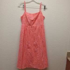 Pink lace midi dress